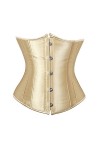 Underbust Taille Corset Gothique Top Noir Satin Corsets pour femmes Blanc Shapewear Corset Dentelle Up Steampunk Corset