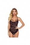CorsetCombinaison ouvre-Lingerie Sexy et serrée pour Femmes, Noire, 3XL