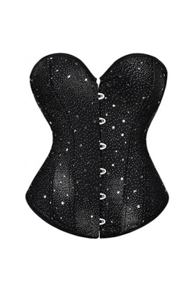 Corset Tops Sexy Womens Corset Over Chest Corset Star Moon Print Gothic Lingerie Vintage Plus Size Fun Clothing-Black,XXL
