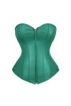 OKGD Femmes Vintage Style Zipper Faux Cuir Top Buste Corset Cuir Discothèque Lingerie Sexy Sans Bretelles-Bourgogne,6XL