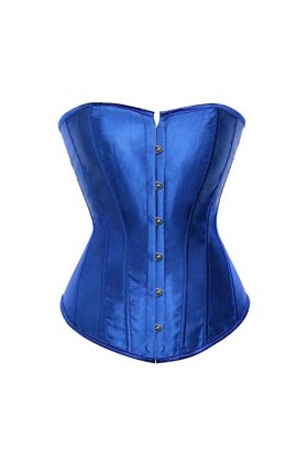 FeMereina Corset vintage pour femme - Bustier classique en acier avec dentelle et string - Marron - XXXXXXL