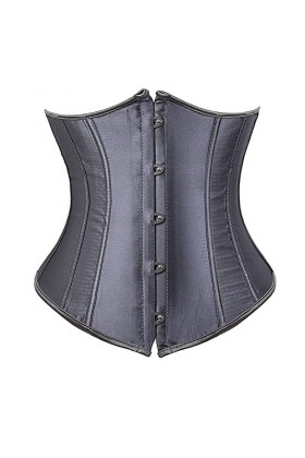 KAZOKUYiZi Corset vintage sous la poitrine pour femme grande taille steampunk bustier corset taille Couleur : gris, taille :