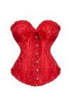 Sexy Bustiers Et Corsets Hauts en Dentelle Florale pour Femmes Corset Vintage Gothique Overbust Satin Jacquard Lingerie