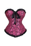 Sexy Bustiers Et Corsets Hauts en Dentelle Florale pour Femmes Corset Vintage Gothique Overbust Satin Jacquard Lingerie
