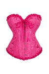 Sexy Bustiers Et Corsets Hauts en Dentelle Florale pour Femmes Corset Vintage Gothique Overbust Satin Jacquard Lingerie