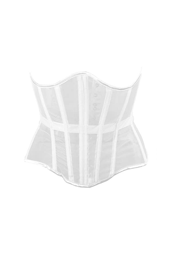 SARGE Femmes Waist Trainer Sexy Black Mesh Corset Goth Vintage Slim Body Belts Streetwear Voir à Travers Corset