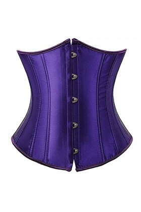 KAZOKUYiZi Corset vintage sous la poitrine pour femme grande taille steampunk bustier corset taille Couleur : violet bleu, t