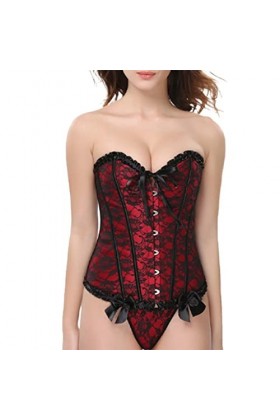 Corset Lacé et Désossé pour Femme Corset Vintage Plus Size Steampunk Top Corsets de Taille Sexy Color : Blue, Size : 5XL 