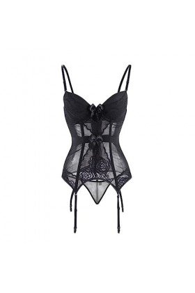 SHANHE Violet/Bleu/Noir Femmes Sexy Bustier Vintage Amovible Bretelles Spaghetti Bowknot Rembourré Coupe Corsets Avec G Strin