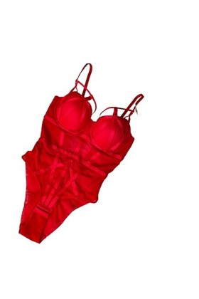 Rassemblez le soutien respirant corps sculptant soutien-gorge une pièce sexy dentelle creux transparent corset une pièce Col