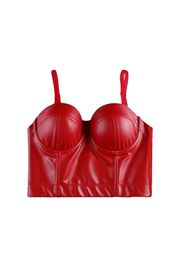 TaLcuS Femmes Corset En Cuir Top Crop Bustier Gothique Soutien-Gorge Push Up Corsage Sexy Lingerie Corselet Party Short Camis