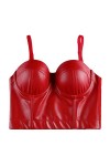 TaLcuS Femmes Corset En Cuir Top Crop Bustier Gothique Soutien-Gorge Push Up Corsage Sexy Lingerie Corselet Party Short Camis