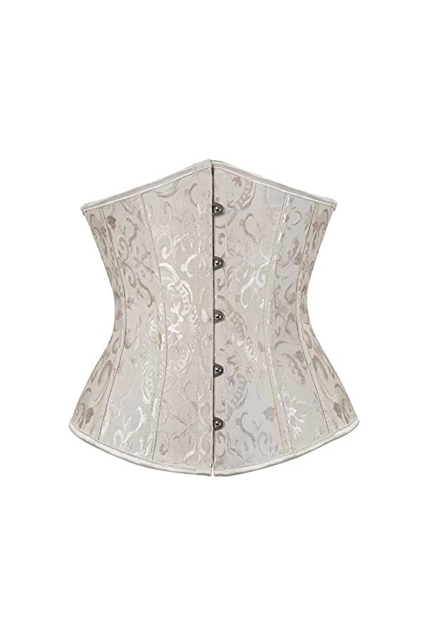 liaddkv Corset à lavant de la taille pour femme ShapeWare Corset en latex, Blanc., XXXXXXL