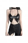 CUTeFiorino Corset noir pour femme Halloween sexy chauve-souris dos nu dos ouvert à lacets Lingerie en cuir, Noir , A