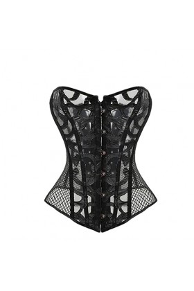 Rfmfkkg Corset sexy pour femme en maille respirante, Noir , 3XL