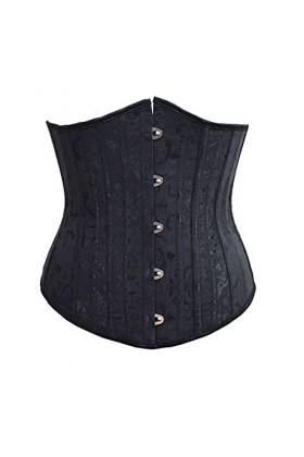 XUEFX Corset Dames Court Motif Jacquard Corsets Lacets Amincissant Sexy sous Le Buste Bustier Color : White, Size : XS 