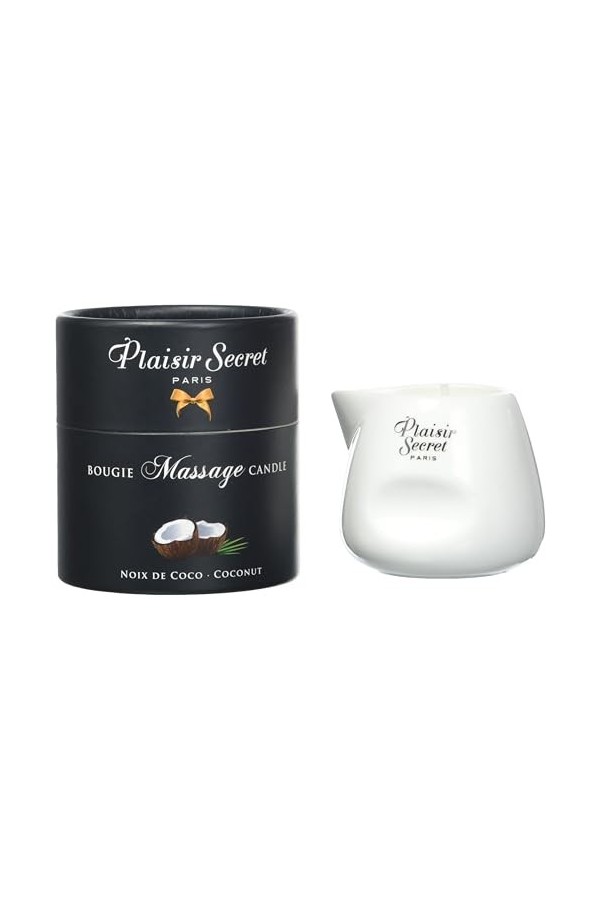Plaisirs Secrets Bougie de Massage Gourmande Parfum Noix de Coco 80 ml