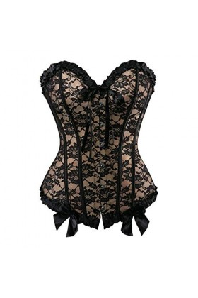 TTCI-RR Bustiers et Corsets Femmes Corsets à Lacets de la Taille de Corset soute désossé Lingerie Color : Red, Size : XX-Lar