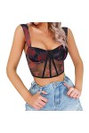 XIUH Corset Jacquard Floral à lacets Corset Femme Sexy Mode Corset Femme Sexy Corset Femme Sexy Corset Sexy Stéréo Broderie F