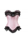 Overbust Bustier Corset Sexy Satin Lacets Fermeture éclair latérale Bowknot Femmes Corsets Lingerie Body Shaper Tops Plus Siz