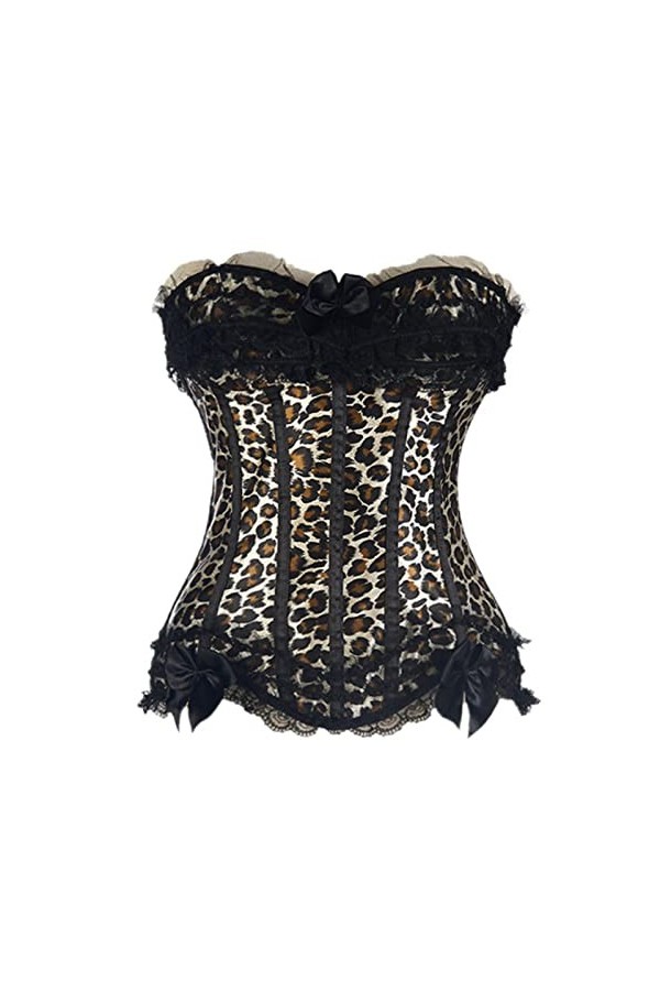 Overbust Bustier Corset Sexy Satin Lacets Fermeture éclair latérale Bowknot Femmes Corsets Lingerie Body Shaper Tops Plus Siz