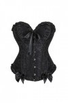 Lingerie sexy à lacets pour femme - Corset moulant à la taille - Corset modelant grande taille - Noir - XXXL