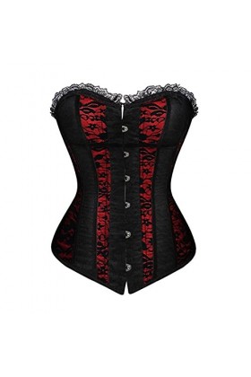 TTCI-RR Bustiers et Corsets Corsets Gothiques pour Femmes Lingerie Burlesque Dentelle Garniture Florale à Lacets de surbout e