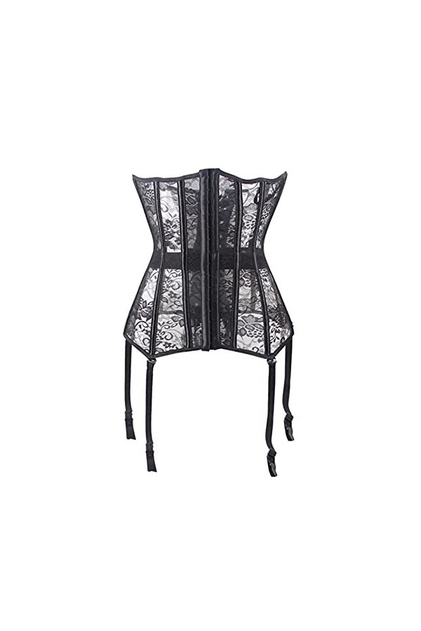 TTCI-RR Bustiers et Corsets Corset Sexy à Lacets Bustier Bustier Noir Dentelle Corselet Steampunk Corset Bones en Plastique C