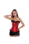 XIN NA RUI Lingerie sexy en satin à rayures - Corset à lacets - Taille XXL