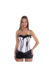 XIN NA RUI Lingerie sexy en satin à rayures - Corset à lacets - Taille XXL