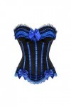 Sexy avec fermeture éclair - Style vintage - Bustiers à lacets - Bleu - Taille L