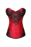 Heqianqian Corset Bustier Femme Sexy Gothique Lacets Respirant, Polyester, Rouge, CL