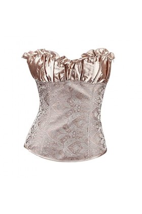 Corset à Lacets pour Femmes Bustier Sexy Palace Européen et Américain Bustier Vintage à Fermeture Éclair Corset Top Color : 