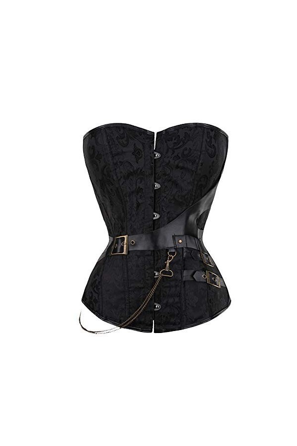 JTRHD Corsets Bustiers Femme Femmes Steampunk pour la Taille de la Taille Bustier avec Boucles à glissière Corset à Lacets Ha