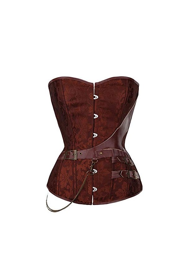 JTRHD Corsets Bustiers Femme Femmes Steampunk pour la Taille de la Taille Bustier avec Boucles à glissière Corset à Lacets Ha