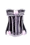 Heqianqian Corset Femme Noeud Bandes Sexy Corset Lacets Rétro Satin Lingerie Entraînement Corset Respirant, Polyester, Rouge,