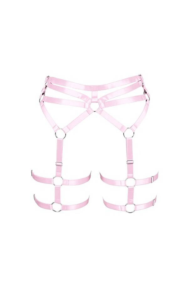 BBOHSS Femmes Body Harnais Mode Garter Hollow Chaussettes Mode Garter Band Punk Gothique Halloween Carnaval Accessoires 2 Vi