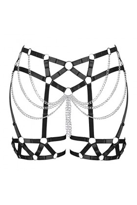 BBOHSS Femmes Body harnais jambes lacets cuisses de grande taille élégant ceinture punk gothique carnaval Halloween femme cad