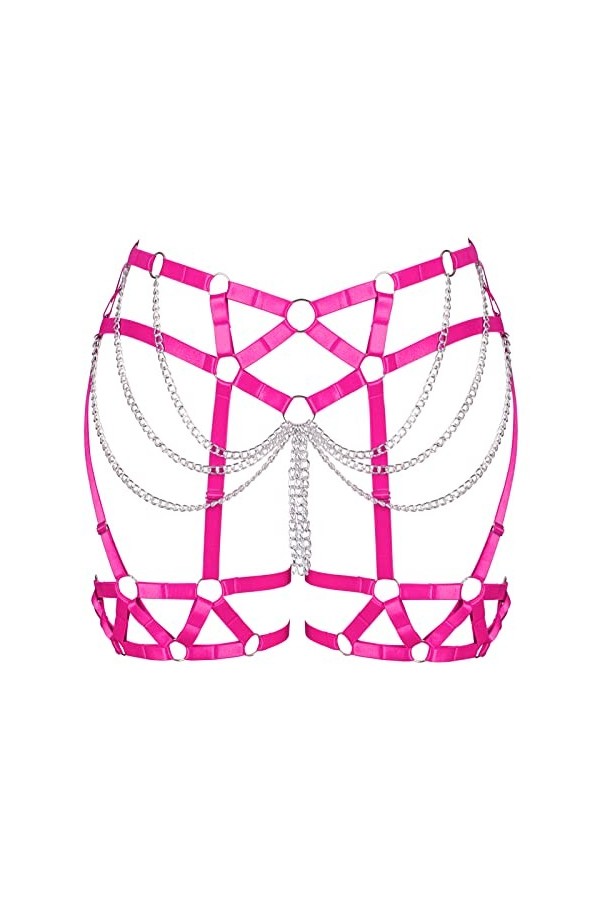 BBOHSS Femmes Body harnais jambes lacets cuisses de grande taille élégant ceinture punk gothique carnaval Halloween femme cad