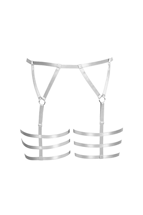 BBOHSS Femmes bretelles plus size leggings cuisses élastiques chaussettes punk Gothic Dance suit 1 Rose 