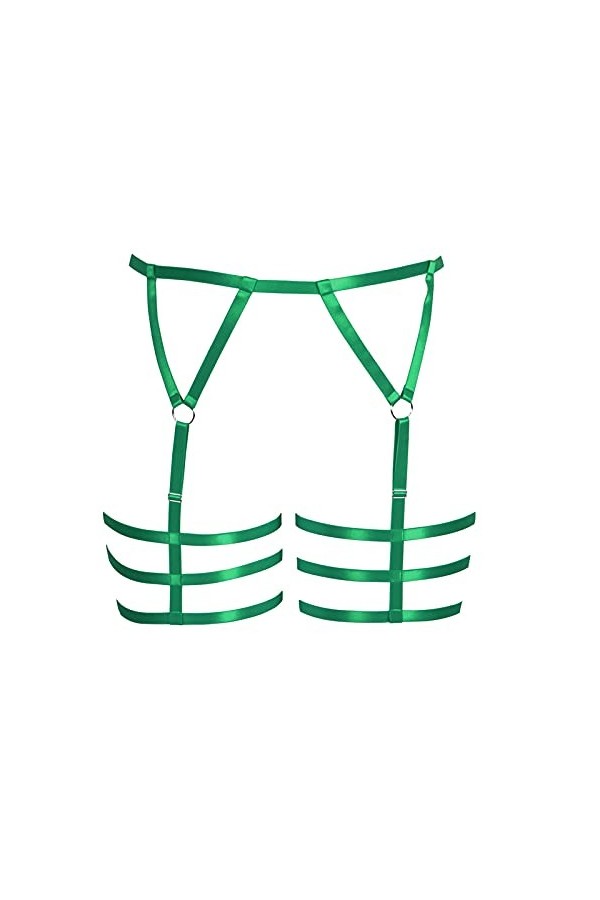 BBOHSS Femmes bretelles plus size leggings cuisses élastiques chaussettes punk Gothic Dance suit 1 Rose 