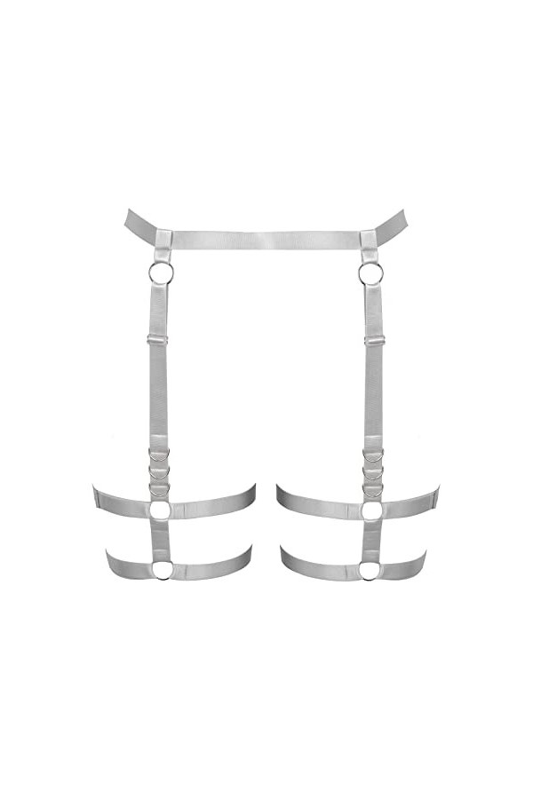 BBOHSS Femmes Body harnais jambes lacets cuisses de grande taille élégant ceinture punk gothique carnaval Halloween femme cad