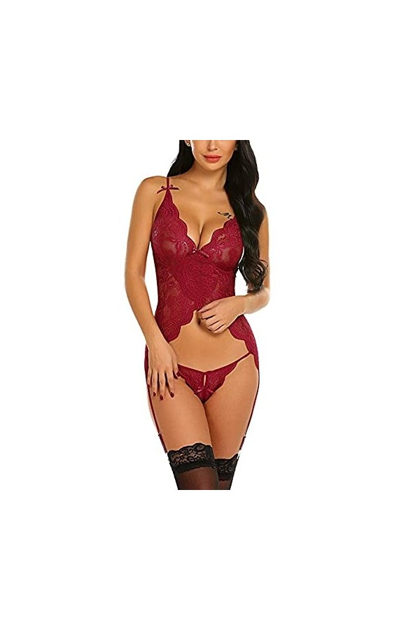 mdtep Entretien de Lacets Sexy sous-vêtements Vest de jarretière Collants de Costume de la Ceinture de jarretière avec Bretel