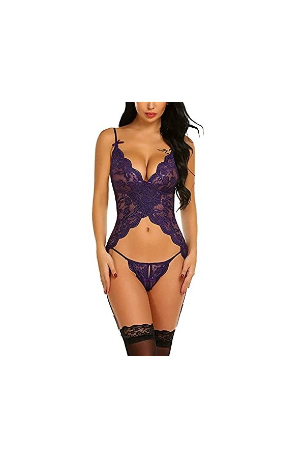 mdtep Entretien de Lacets Sexy sous-vêtements Vest de jarretière Collants de Costume de la Ceinture de jarretière avec Bretel