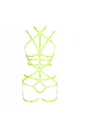 Ensemble de lingerie punk à lacets pour femme avec porte-jarretelles et jarretelles gothiques, rouge vin, Taille unique