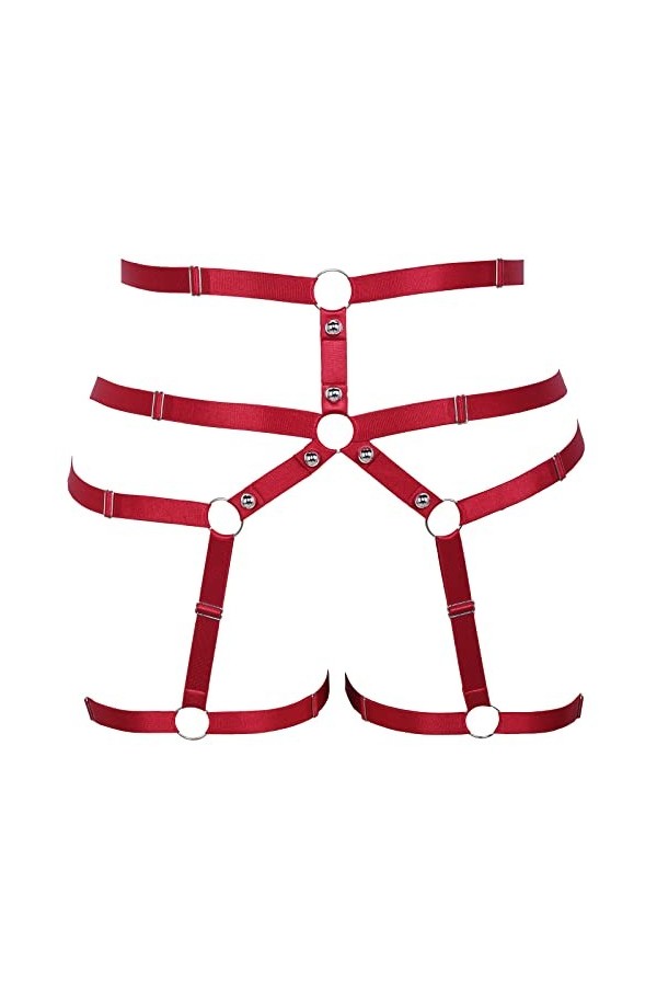 BBOHSS Femmes Body Strap leg lacets plus size cut up cuisses mode ceinture punk gothique carnaval Halloween femme cadeau cost