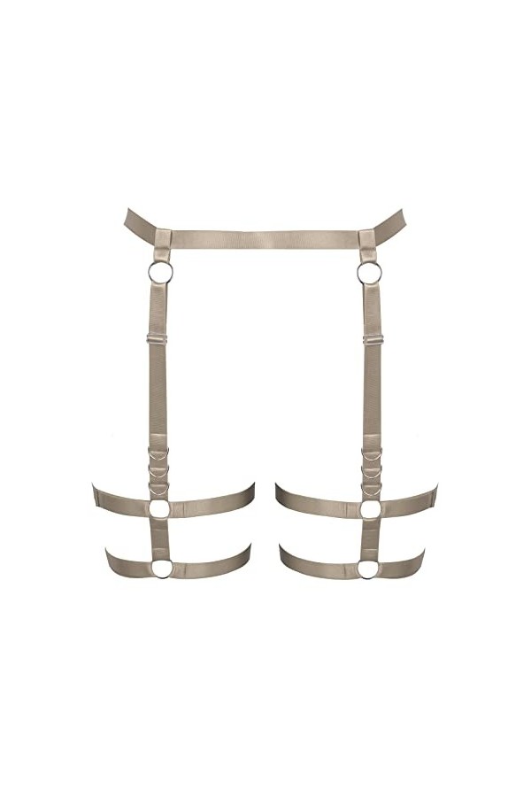 Femmes Body harnais jambes lacets cuisses de grande taille élégant ceinture punk gothique carnaval Halloween femme cadeau cos