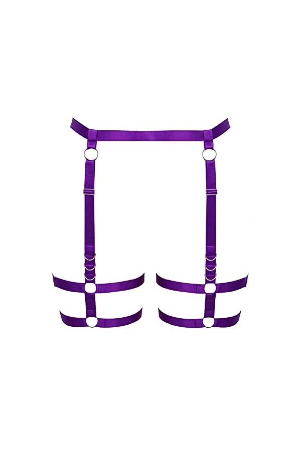 Femmes Body harnais jambes lacets cuisses de grande taille élégant ceinture punk gothique carnaval Halloween femme cadeau cos