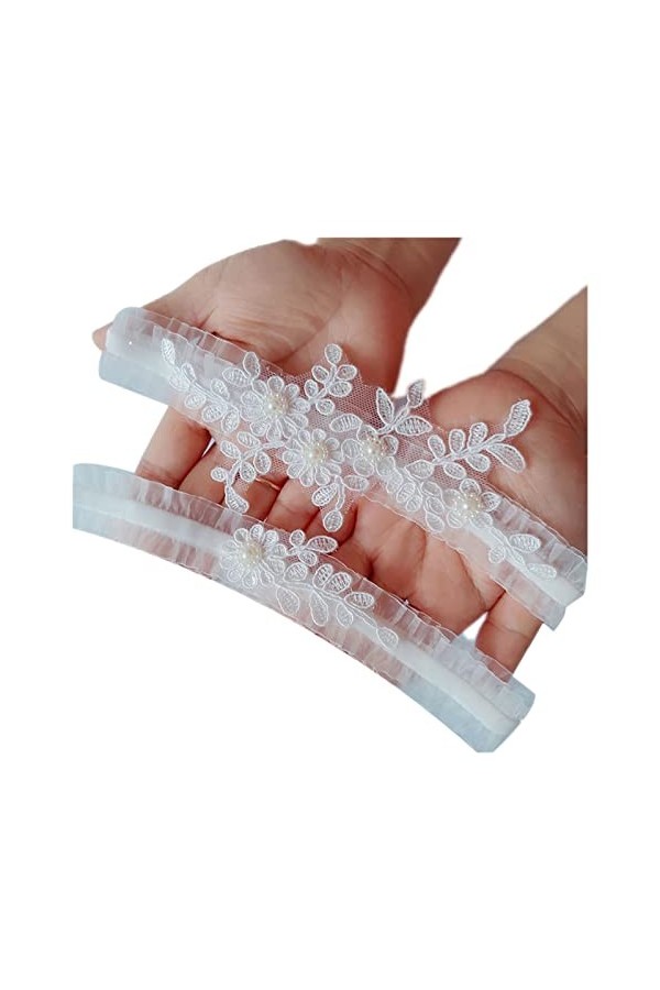 ZZSRJ Jarretière de 2 pièces Ceinture de jarretière Bownot Knot Bague Jeu de Lacets Blanc Sexy Cadeau for Femme Femme mariée 