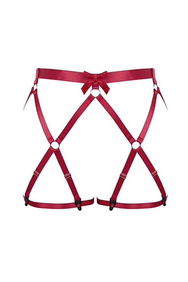 BBOHSS Femmes ceinture ceinture plus taille cuisses mode garter ceinture punk gothique carnaval Halloween Dance suit Vert fr